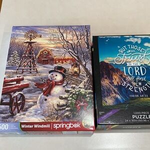 Springbok and Brother Sister Design Studios Puzzle. Set of 2.